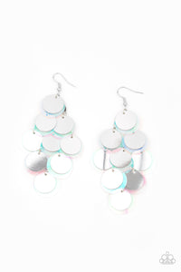 Paparazzi Sequin Seeker - Silver Earrings