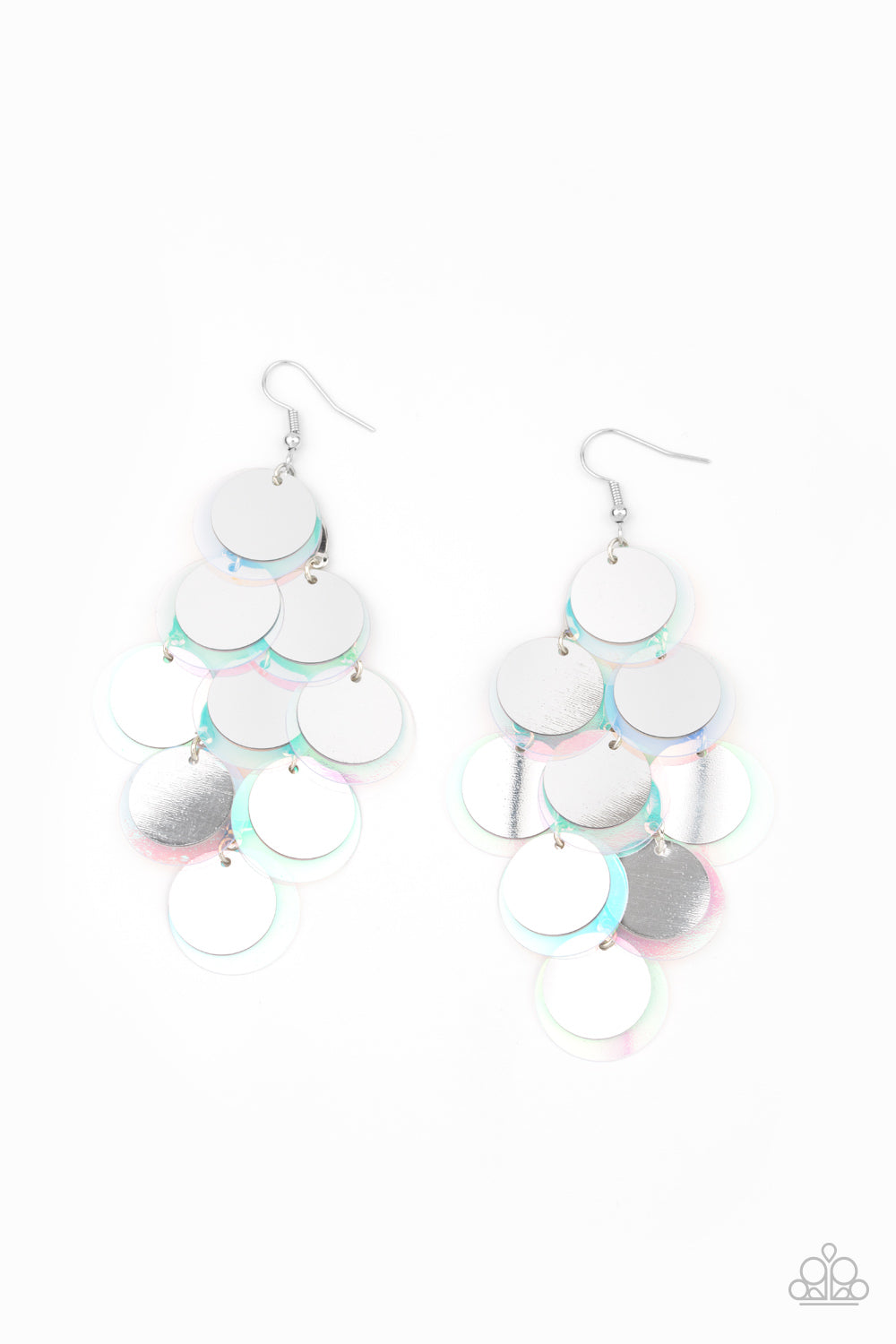Paparazzi Sequin Seeker - Silver Earrings