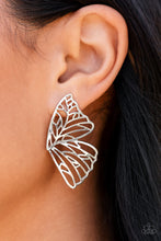 Load image into Gallery viewer, Paparazzi Butterfly Frills - Silver Earrings
