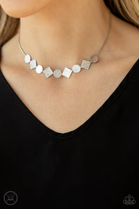 Paparazzi Dont Get Bent Out Of Shape - Silver Necklace