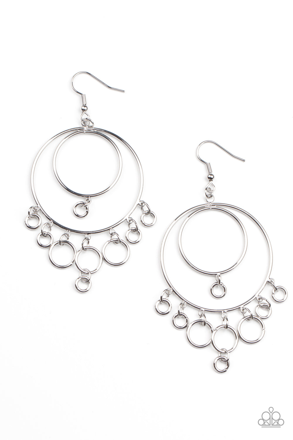 Paparazzi Roundabout Radiance - Silver Earrings