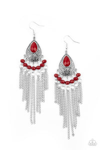 Paparazzi Floating on HEIR - Red Earring