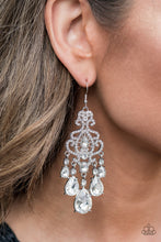 Load image into Gallery viewer, Paparazzi Queen Of All Things Sparkly - White Earrings
