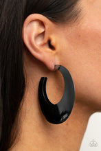 Load image into Gallery viewer, Paparazzi Going OVAL-board - Black Earring
