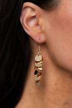 Load image into Gallery viewer, Paparazzi Hear Me Shimmer - Gold Earrings
