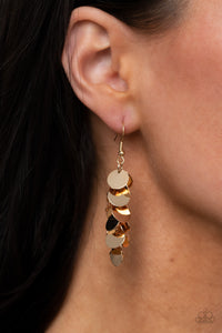 Paparazzi Hear Me Shimmer - Gold Earrings