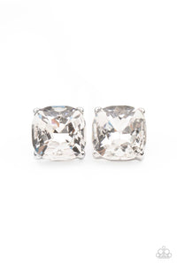 Paparazzi Royalty High - White Earrings