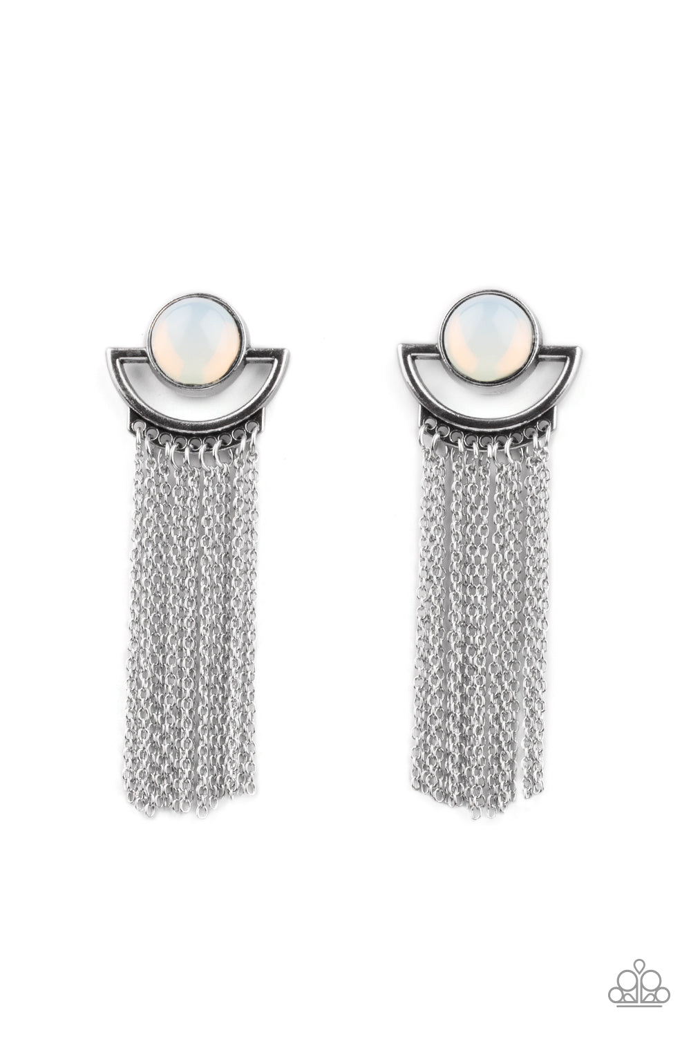 Paparazzi Opal Oracle - White Earrings