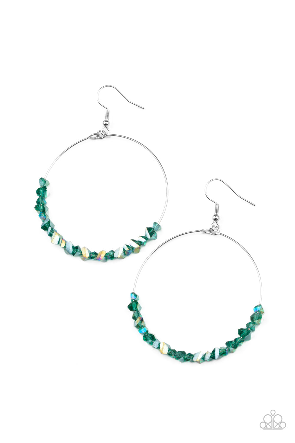 Paparazzi Glimmering Go-Getter - Green Earring