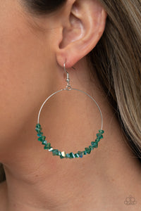 Paparazzi Glimmering Go-Getter - Green Earring