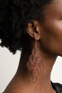 Paparazzi Limitlessly Leafy - Copper Earring