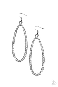 Paparazzi Dazzling Decorum - Black Earrings