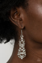 Load image into Gallery viewer, Paparazzi Diva Decorum - White Earrings
