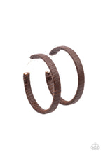 Load image into Gallery viewer, Paparazzi Leather-Clad Legend - Brown Earring
