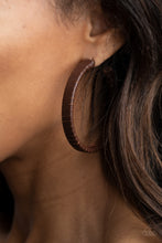 Load image into Gallery viewer, Paparazzi Leather-Clad Legend - Brown Earring
