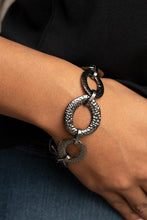 Load image into Gallery viewer, Paparazzi STEEL The Show - Black Bracelet
