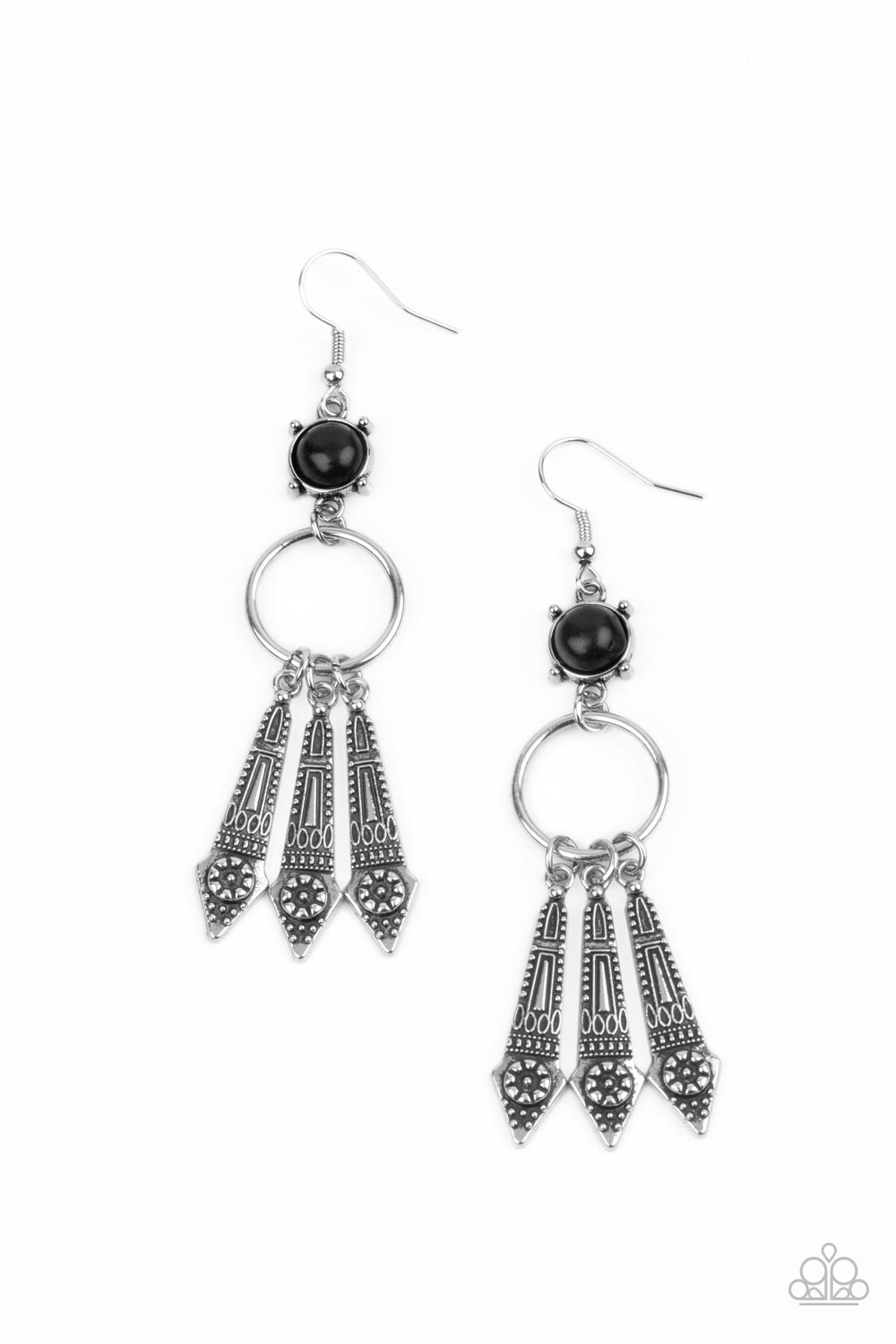 Paparazzi Prana Paradise - Black Earring