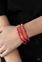 Load image into Gallery viewer, Paparazzi Here to STAYCATION - Red Bracelet
