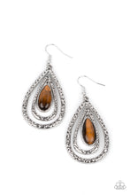 Load image into Gallery viewer, Paparazzi Teardrop Torrent - Brown Earrings
