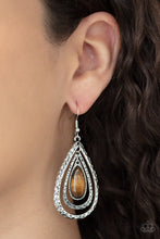 Load image into Gallery viewer, Paparazzi Teardrop Torrent - Brown Earrings
