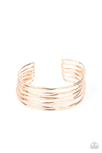 Paparazzi Nerves of Steel - Rose Gold Bracelet