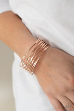 Load image into Gallery viewer, Paparazzi Nerves of Steel - Rose Gold Bracelet
