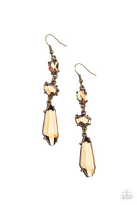 Paparazzi Sophisticated Smolder - Brass Earring