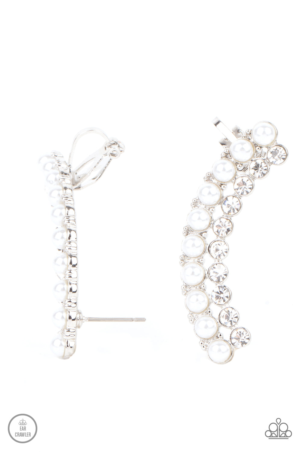 Paparazzi Doubled Down On Dazzle - White Earrings