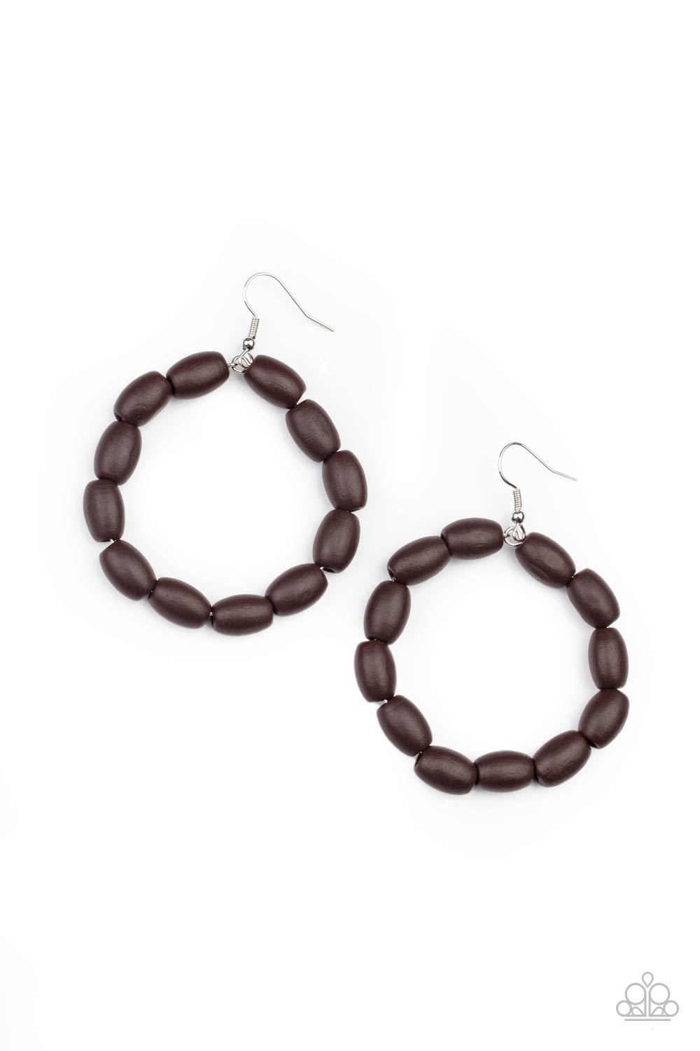 Paparazzi Living The WOOD Life - Brown Earrings