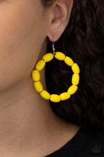 Load image into Gallery viewer, Paparazzi Living The WOOD Life - Yellow Earrings
