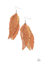 Load image into Gallery viewer, Paparazzi WINGING Off The Hook - Brown Earrings
