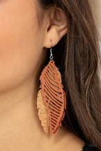 Load image into Gallery viewer, Paparazzi WINGING Off The Hook - Brown Earrings
