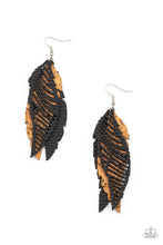 Load image into Gallery viewer, Paparazzi WINGING Off The Hook - Black Earring
