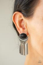 Load image into Gallery viewer, Paparazzi Monsoon Season - Black Earring
