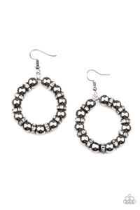 Paparazzi Cosmic Halo - Black Earrings