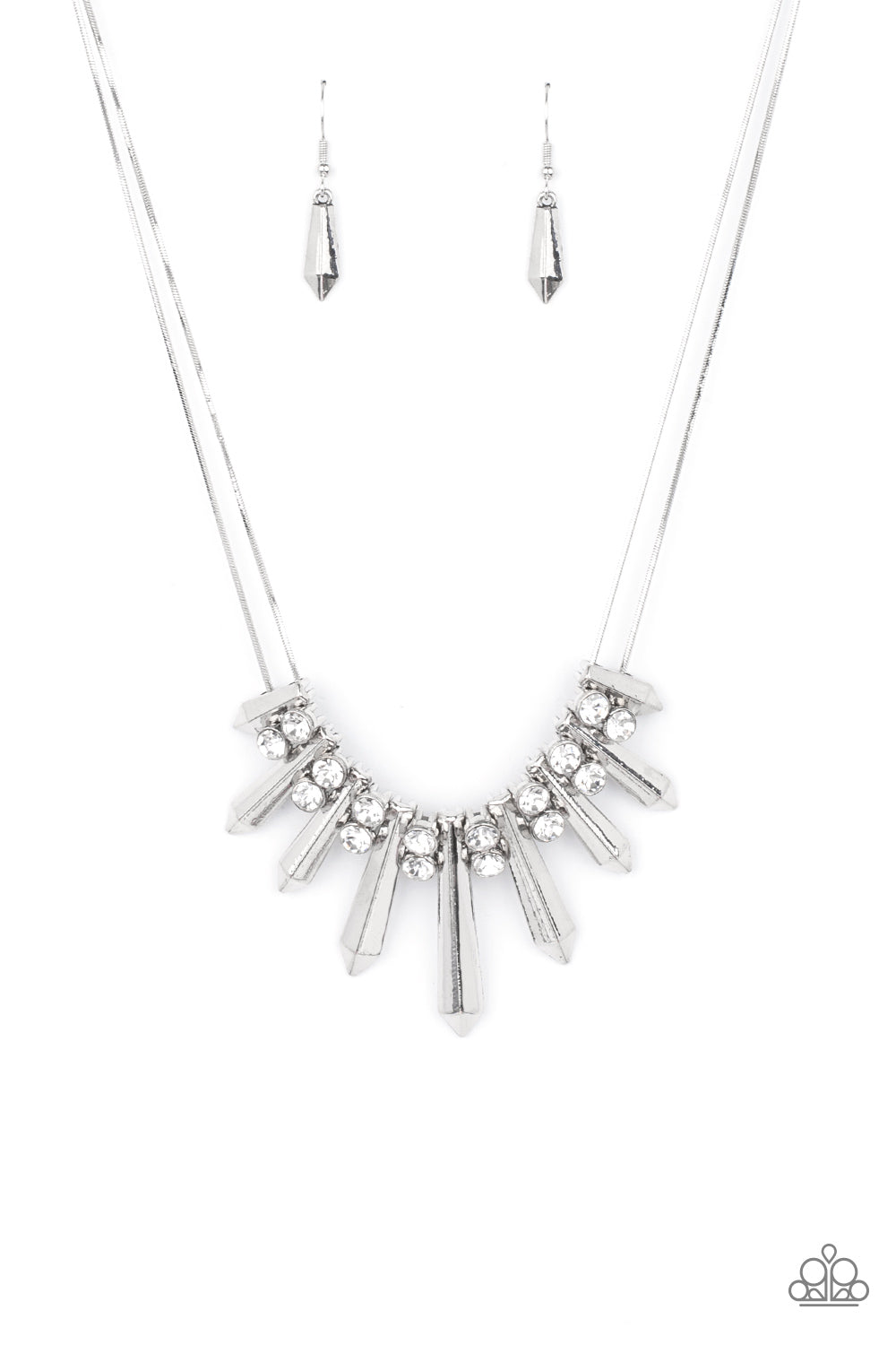 Paparazzi Dangerous Dazzle - White Necklace