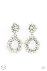 Paparazzi Discerning Droplets - White Earrings