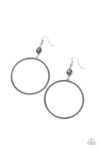 Paparazzi Work That Circuit - Purple Earrings