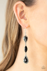 Paparazzi Test of TIMELESS - Black Earring