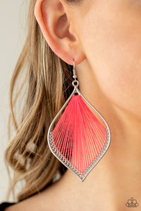 Paparazzi String Theory - Pink Earring