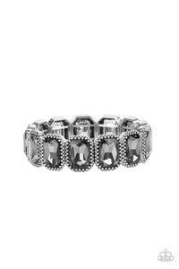 Paparazzi Studded Smolder - Silver Bracelet