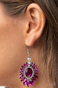 Paparazzi Big Time Twinkle - Pink Earrings