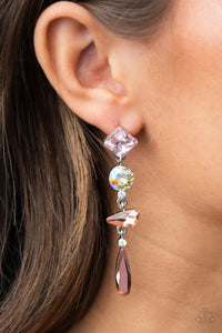 Paparazzi Rock Candy Elegance - Pink Earrings