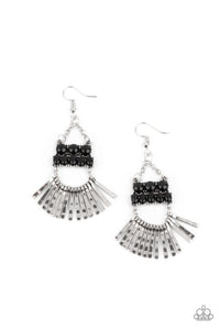 Paparazzi A FLARE For Fierceness - Black Earring