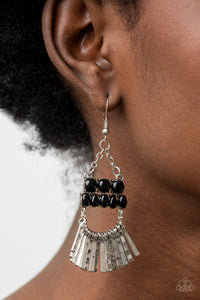 Paparazzi A FLARE For Fierceness - Black Earring