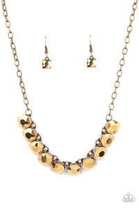 Paparazzi Radiance Squared - Brass Necklace