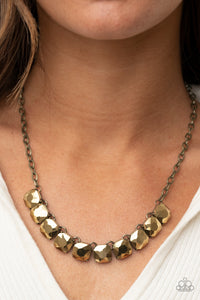 Paparazzi Radiance Squared - Brass Necklace