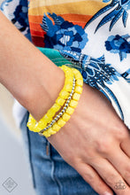 Load image into Gallery viewer, Paparazzi Vacay Vagabond - Yellow Bracelet
