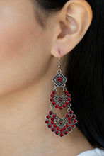 Load image into Gallery viewer, Paparazzi All For The GLAM - Red Earring
