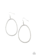 Load image into Gallery viewer, Paparazzi OVAL-ruled! - White Earrings
